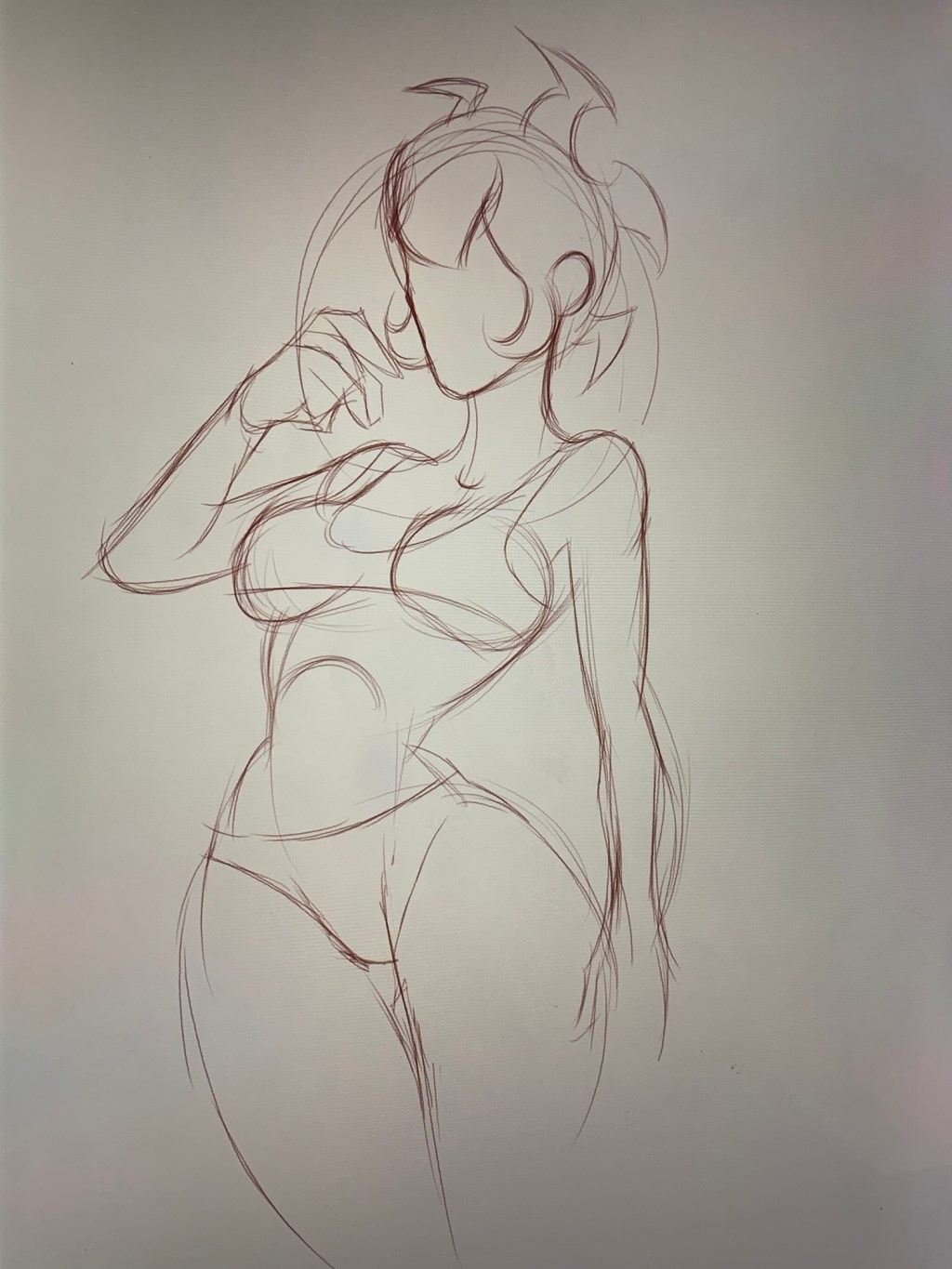 Doodle “look at me. I have no face!”
